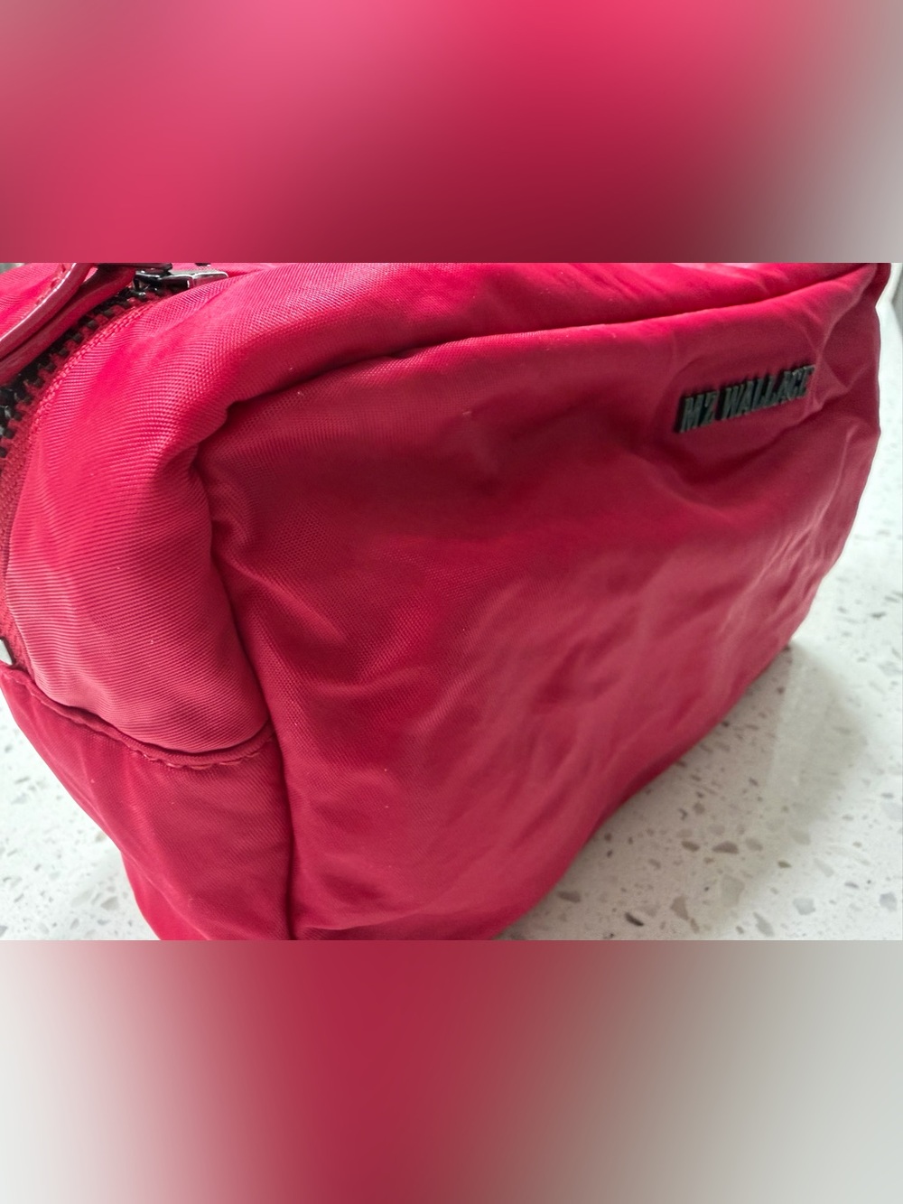 MZ Wallace Vibrant Pink Nylon Cosmetic Pouch - Picture 3 of 12